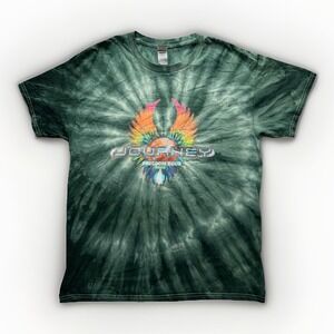Journey T Shirt Mens Green 2022 Freedom Dye Tour Band Rock Distressed Concert L